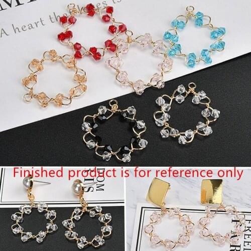 Min order 20pcs/lot color beads decoration copper winding geometry rounds shape charms diy jewelry earrings pendant accessory