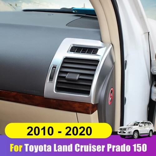 For Toyota Land Cruiser Prado FJ150 2010-2020 Chrome Dashboard Air Vent Trim Cover Outlet Bezel Frame Garnish Molding Surround