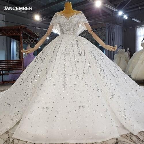 HTL2178 White Shawl Bridal Wedding Dress Shiny Gorgeous Striped Transparent Lace Decoration New Wedding Gown платья свадебные