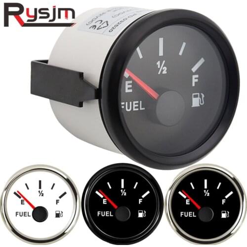 Fuel Level Meter Gauge 52mm 12/24V 0-190 240-33 ohm waterproof Car Fuel Gauge Boat Motorcycle Automobile Aluminum Alloy Styling