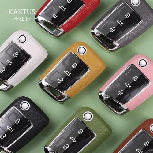 Fit for Lavida plus Sagitar TAYRON Touran TACQUA for polo leather pattern key shell men and women bag buckle Free Shipping