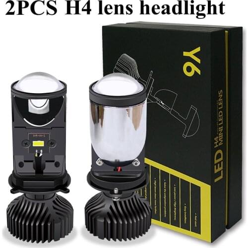 2Pcs Canbus 60W/Pair Lamp H4 LED Lens Headlight Car Motorcycle Bulb 8000LM Conversion Kit Hi/Lo Beam Headlight 12V/24V RHD LHD