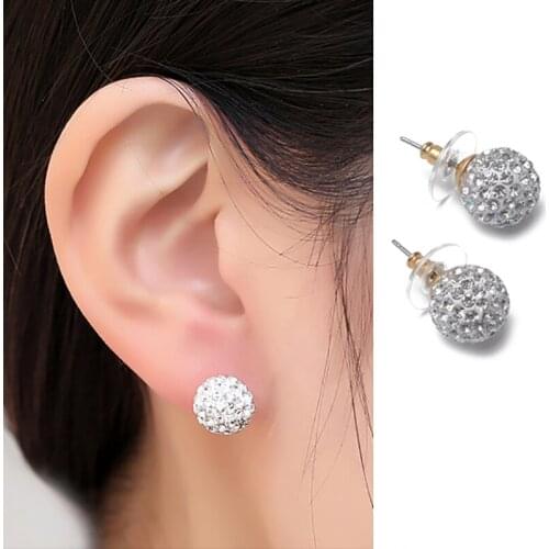 Amorita boutique ball full drill design fashion stud earrings