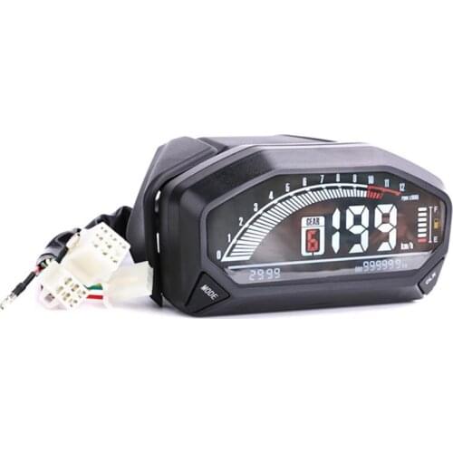 Motorcycle Universal LCD Meter Speedometer 6-Speed HD Digital Display Odometer Tachometer with Sensor Accessories