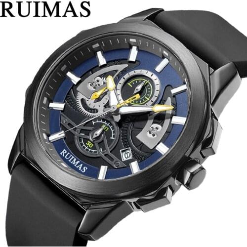 Top Brand RUIMAS Luxury Watches Men Military Sport Quartz Watch Waterproof Silicone Strap Wristwatch Clock Relogio Masculino 581
