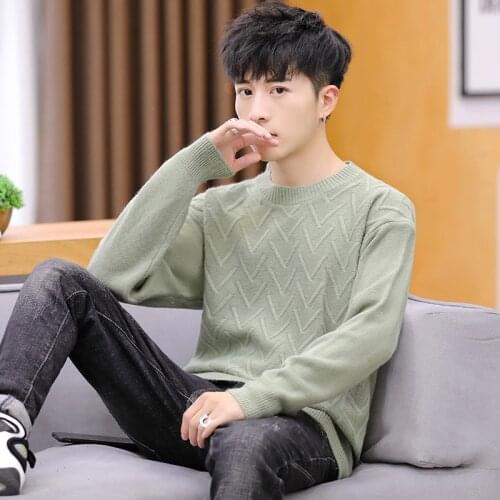 2021 new trend high neck sweater autumn and winter loose long-sleeved mens autumn clothing