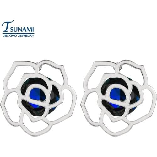 New fashionable elegant flower zircon ear nail Beautiful and clear earrings with beautiful jewelry gifts ER-198