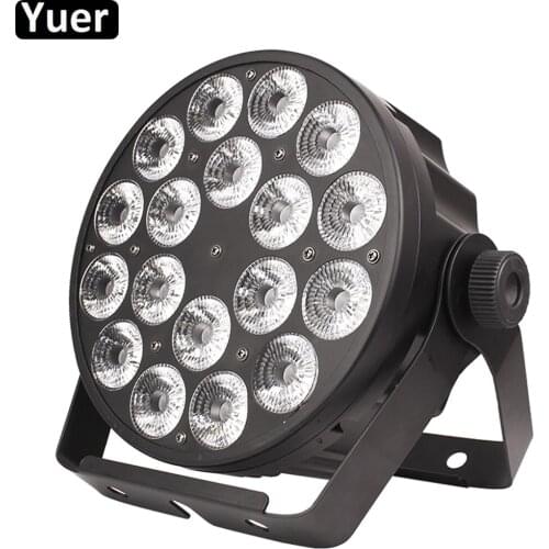 NEW 200W Sound Music Effect Stage Light 18x15W RGBWAUV 6IN1 LED Flat Par Light Disco Par Light Wedding Party Holiday Spotlight
