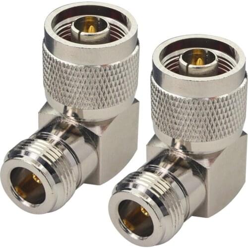 2 Pieces N Connector Adapter Right Angle Coax Connectors 90 Degree N Male to N Female RF Coaxial Cable Connector for Ham Radio