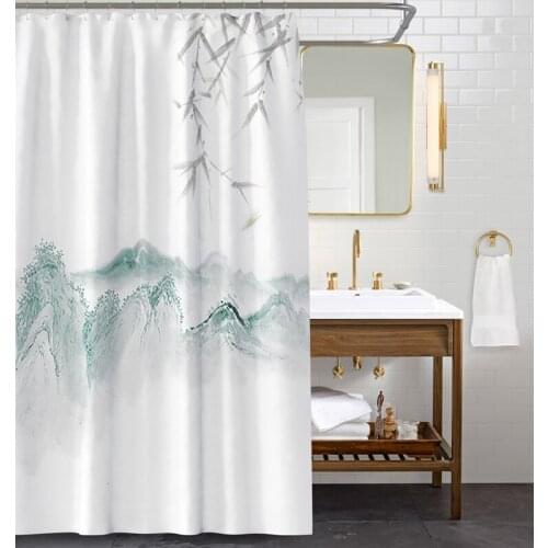 Landscape Painting Shower Curtains Waterproof Anti-mildew Bathroom Curtain with Hooks Bath Curtain douchegordijn landschap T300