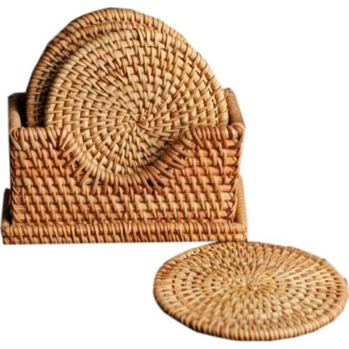 Hand-woven Vietnam the cane makes up the cup mat table plate mat bowl cups tea pot pot pad eat mat mat cup