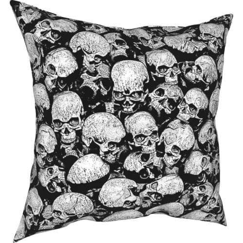 Totally Gothic Pillowcover Home Decorative Skeleton Skull Cushions Throw Pillow for Car Polyester Double-sided Printing Creative