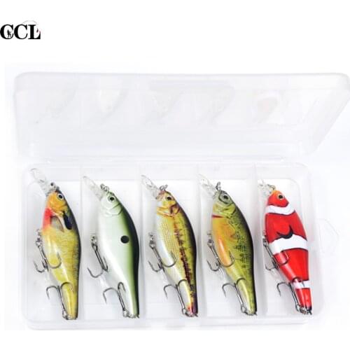 CCLTBA 5pcs Wobbler Crankbait Fishing Lures 95mm 12.5g Hard Jerkbait Bass Pike Fishing Baits