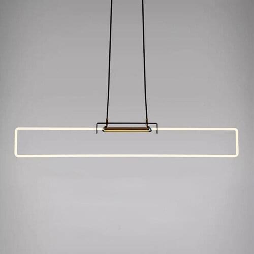 Simple modern restaurant line lamp Nordic creative personality bar living room clothing store designer model room chandelier