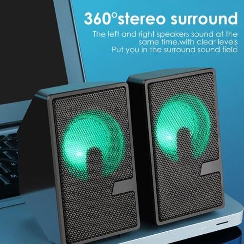 Laptop Small Speak USB Wired Computer Deep Bass Sound Box Speaker For PC Laptop Subwoofer Antimagnetic Portable Speaker
