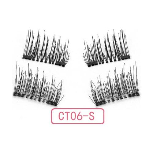Double fake magnet 2018 new false eyelashes 6D magnetic eyelashes handmade eyelashes CT06-SY