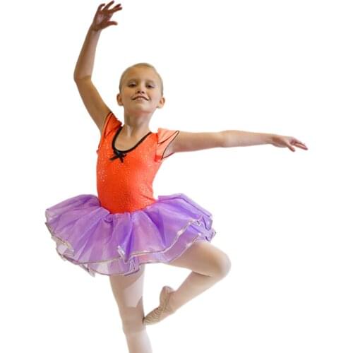 Girls Sequin Leotard Dance Tutu Dress Performance Costume for Kids Shiny Show Costumes Dancing 8 Colors