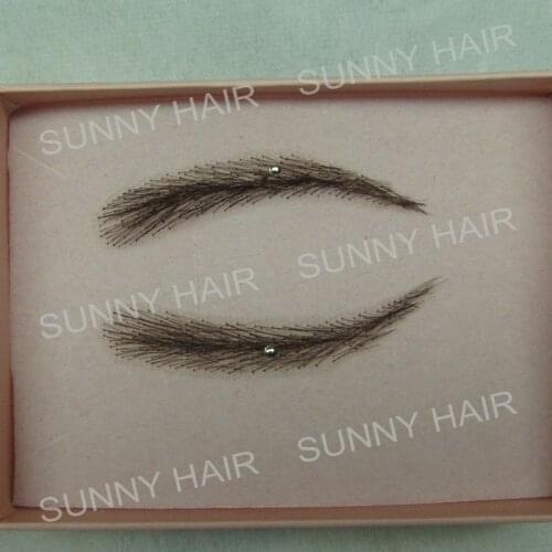 Hand made human hair false eyebrow 012 black color natural shape