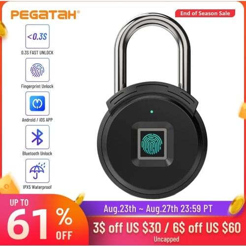 Fingerprint lock Portable Smart Bluetooth Unlock electric lock APP Control Keyless Anti-theft USB Charge Fingerprint padlock