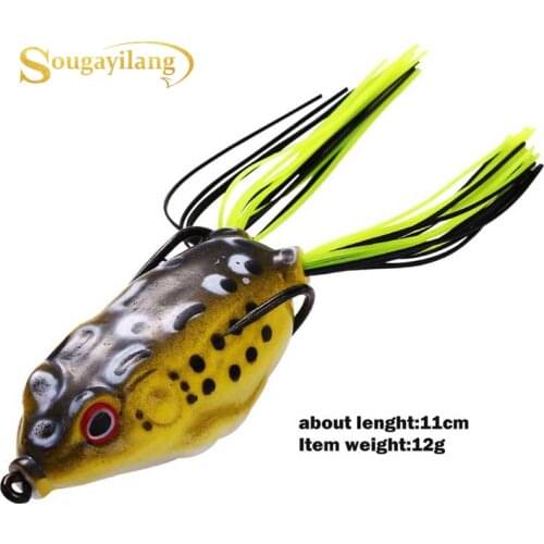 Sougayilang 3pcs Mini Soft Plastic Frog Fishing Lure lifelike eyes Crank Baits Double Claw-Like Hook Bass Fishing Tackle