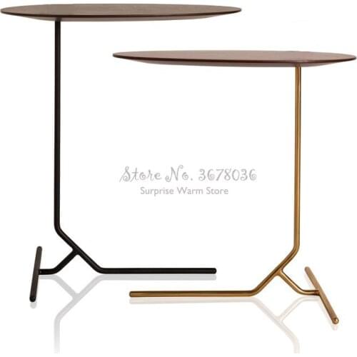 Modern Nordic Small Round Table Hotel Restaurant Coffee Table Balcony Leisure Table Office Wooden Desktop Stable Metal Foot