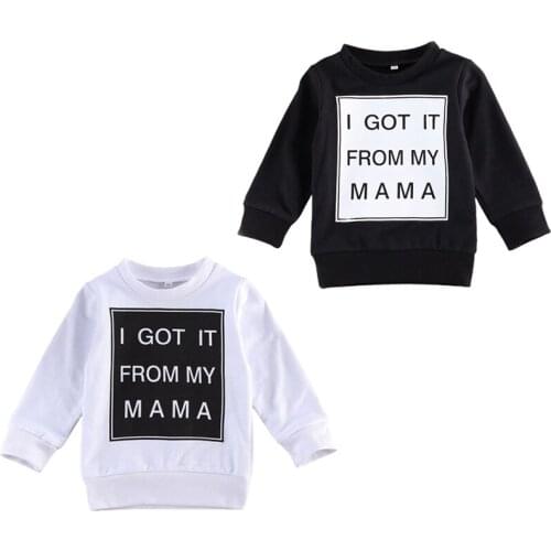 Newborn Baby Long Sleeve Letter Print Sweatshirts Tops Fashion Spring Autumn Tops for Baby Girls Boys 0-3Y