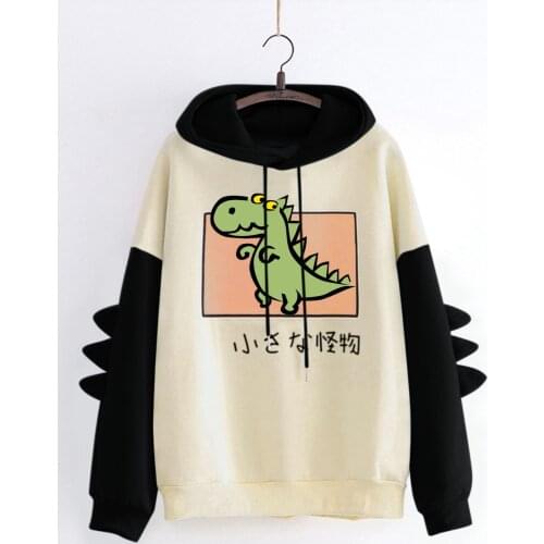 Hoodies Women Sweatshirts Japanese Style Kawaii Cute Dinosaur Hooded Spring Autumn Pullovers For Girls Top Sudaderas para mujer