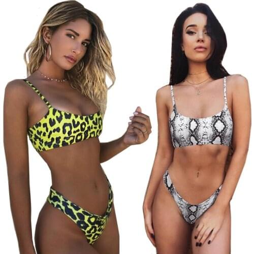 Snakeskin Bikini Women Swimwear Leopard Bikinis Sexy Biquini Swim Suit Push Up Swimsuit Female Beachwear Swimming Bikini Women