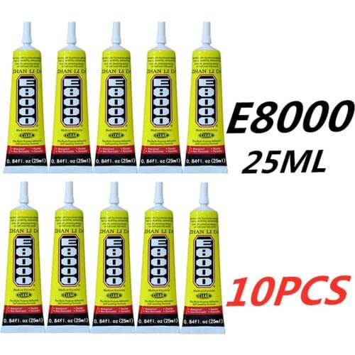 10pcs E8000 25ml Strong Liquid Glue Clothes Fabric Clear Leather Adhesive Jewelry Stationery Phone Screen Instant Earphone