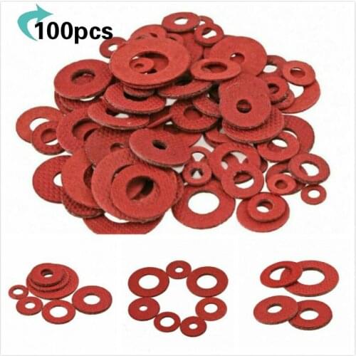100Pcs M2 M2.5 M3 M4 M5 M6 M8 Steel Flat Pad Insulation Washers Red Paper Meson Gasket Spacer Insulating Spacers