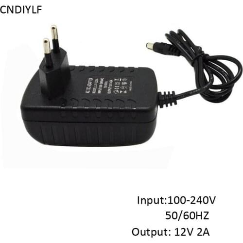 2PCS White& Black 12V 2A Power Supply With EU UK AU US Plug