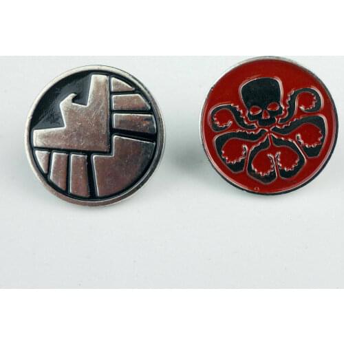 2pcs Shield Red Hydra Brooch Shirt Lapel Pin metal badge Military Store