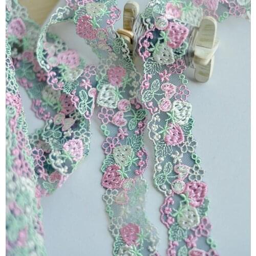 2 Yards/lot Width 3cm High Quality Green Handicrafts Embroidered Lace Trim Ribbon DIY Sewing Crafts Clothing Dress Decorations