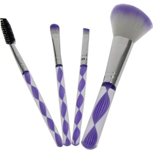 4Pcs Good Makeup Brush Kit Include Shadow Blending Eyebrow And Eyelash Brush Sponge Applicator Blush Brush