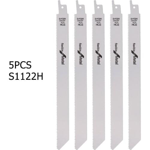 5Pcs 225mm BI-Metal Reciprocating Saw Blade Metal Wood Cutting Saber Saw 14TPI 1/2" Universal Shank Woodworking Jig Saw Blades