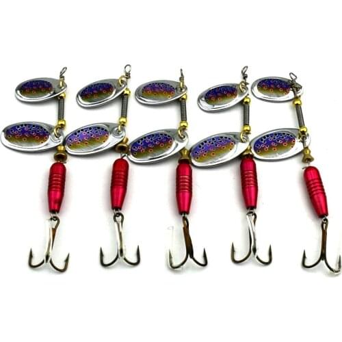 5pcs Spoon Fishing Lure Metal Hard Fishing Bait 10cm 12g Isca Artificial Feather Hook Carp Spinnerbait Fishing Tackle (SP147)