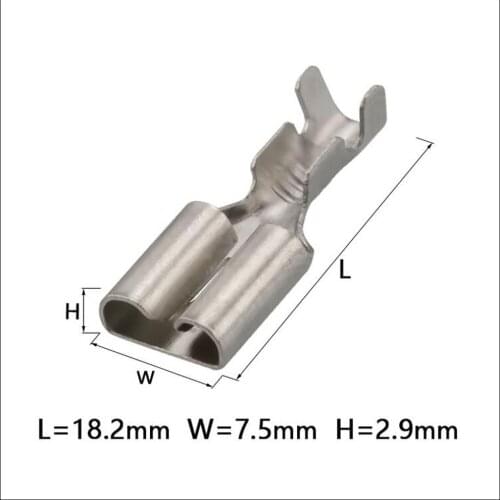 100PCS Automotive Electrical terminal female Male connector Copper terminal H62Y2 Phosphor Bronze DJ621-E6.3A/B