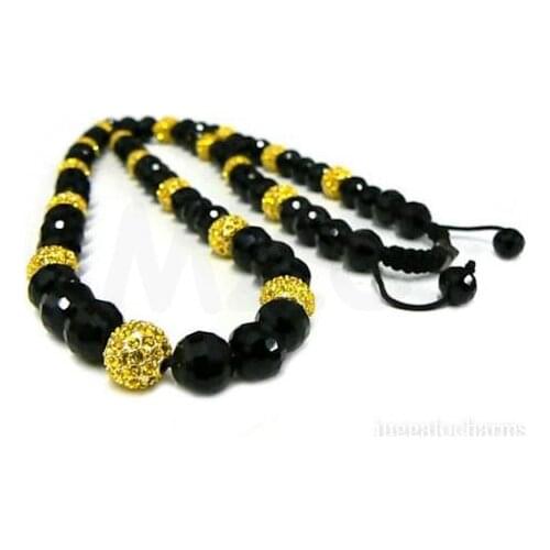 Free Shipping!popular design SNFS 10mm Disco Ball Beads crystal Necklace for men new style gd32