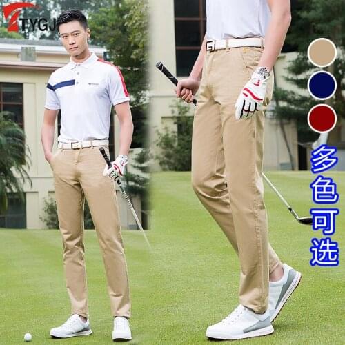 Spring summer golf Sportswear Mens golf Trousers Full Length cotton khaki slim Breathable High Elastic sports casual pants