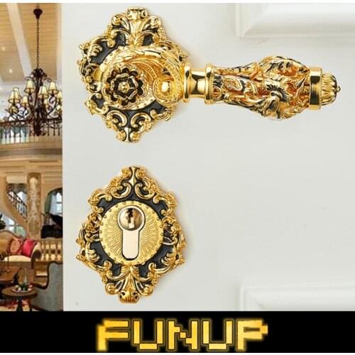 GOLD COLOR FANCY ZINC ALLOY DOOR HANDLE DOOR LOCK QUALITY 20YEARS