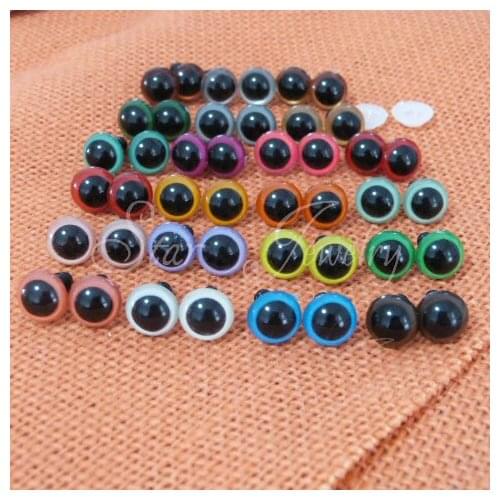 DIY handcraft 16mm round shape mixed color toy eyes +washers/200pcs/#gr
