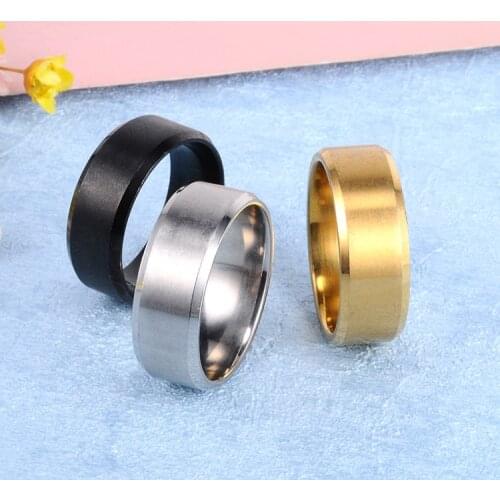 6mm Stainless steel Ring Simple Matte Black Finger Ring for Men Women