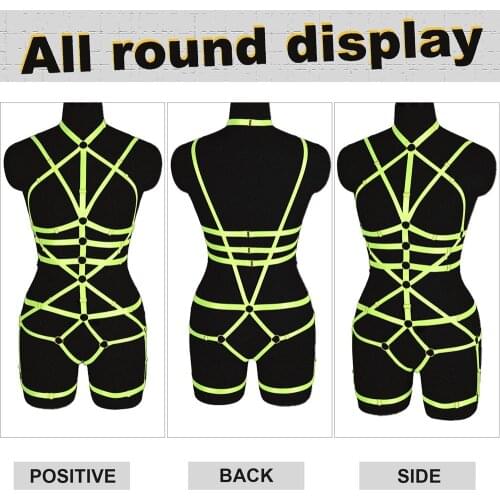 Cage Bra Garter Set Fashion Sexy Full Body Harness Bondage Fetish Lingerie Women Punk Bra Goth Straps Suspenders Belt Clothing