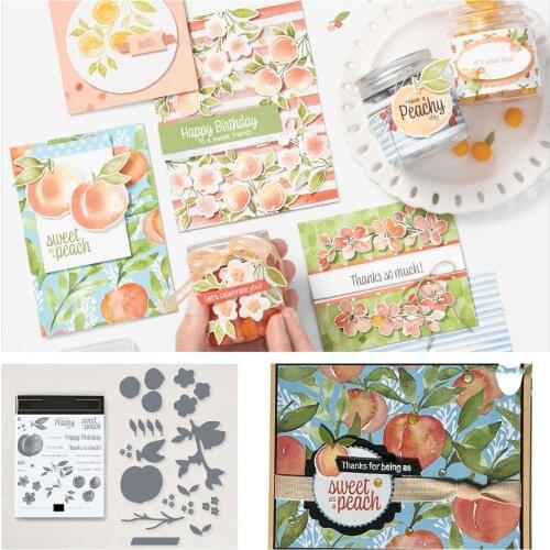 Peachy Fruit METAL Cutting Dies Clear Stamps Scrapbooking New Make Photo Album Card DIY Paper Embossing Craft Supplies 2021