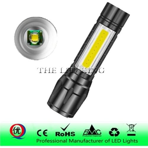 Mini USB LED Flashlight Torch Outdoor Camping Light Rechargeable Waterproof Zoomable Lamp 3 Mode Handy Flash Light