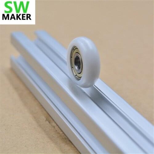 SWMAKER 21.5x5x7mm Delrin R style V wheel kit nylon plastic wheel with 625ZZ bearing for 2020 aluminum Reprap Kossel 3D printer