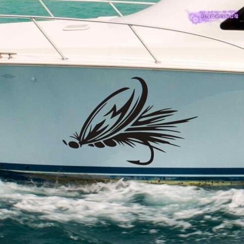 Flyer Fly Fishing Sticker Angling Decal Bucket Tackle Shop Fishhook Sticker Fish Tank Boat Box Car Vinyl