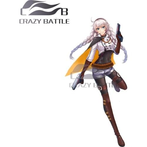 Crazy Battle 13cm x 6.4cm Honkai Impact 3 Double Gun Girl Car Stickers Air Conditioner Decal Waterproof Decals Vinyl Decoration