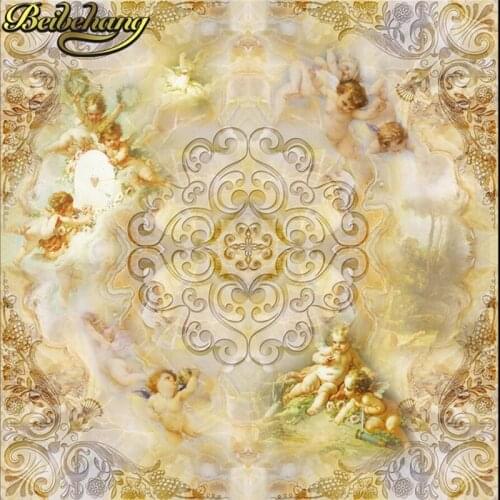 Beibehang Custom Wall Mural Wallpaper European Style Little Angel Ceiling Fresco Living Room Bedroom Ceiling Murals Wall paper