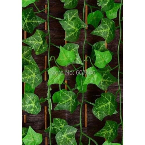 Wholesale 48 Pieces 2.4m Artificial Green Ivy Leaf Garland Plants Fake Foliage Flowers Home Decorative Plastic Plant Free Ship